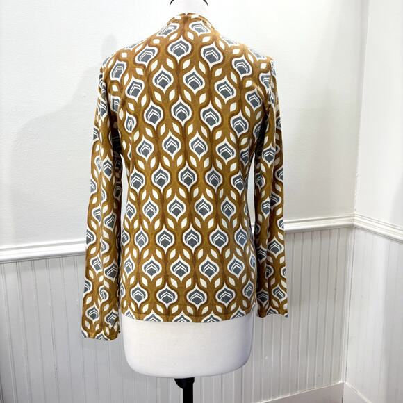 J McLaughlin Size M Cardigan Sweater Retro Print Lightweight Soft Modal Blend - Picture 3 of 15